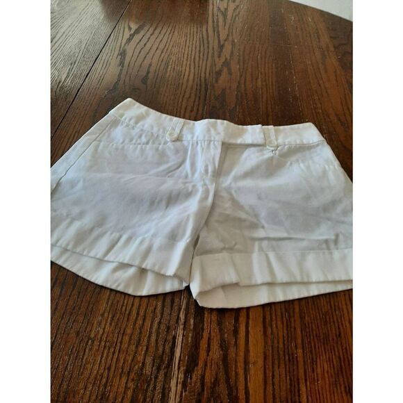 The Limited Pants - Size 2 The Limited Drew Fit White Chino Casual Cotton Shorts Low Rise Cuffed Hem